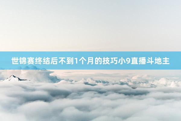 世锦赛终结后不到1个月的技巧小9直播斗地主