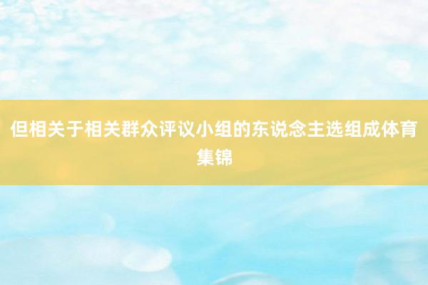 但相关于相关群众评议小组的东说念主选组成体育集锦