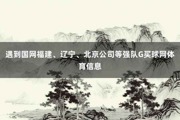 遇到国网福建、辽宁、北京公司等强队G买球网体育信息